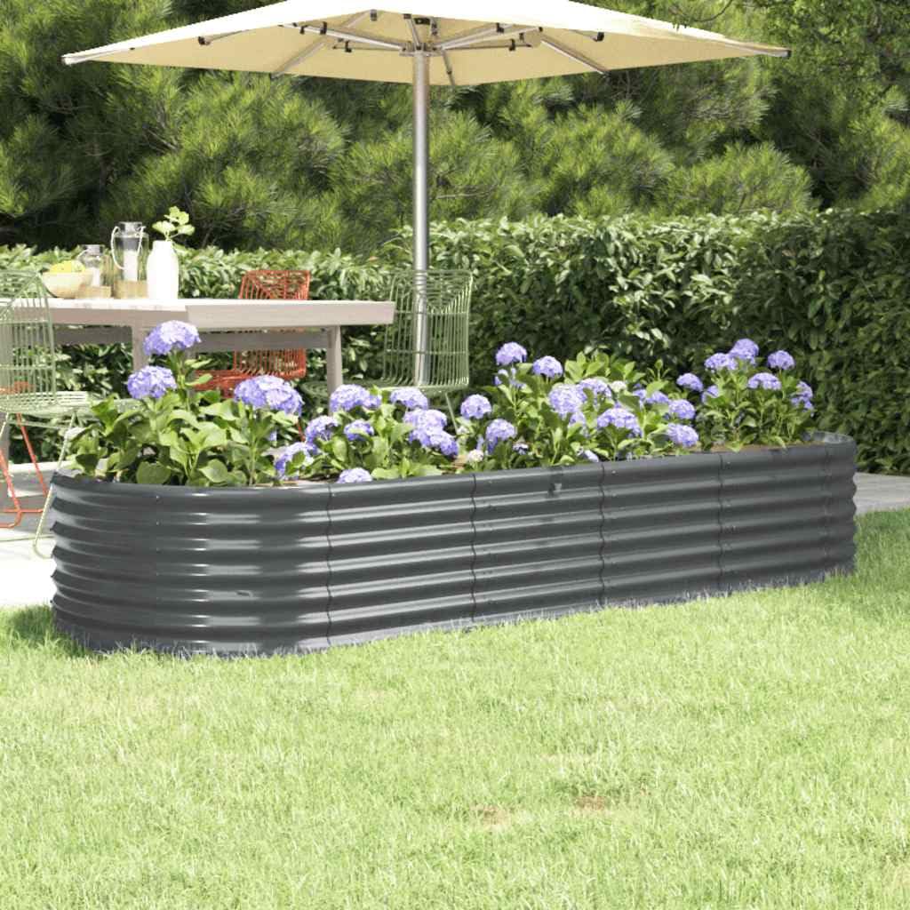 vidaXL Letto da Giardino in Acciaio Zincato 224x80x36 cm Antracite