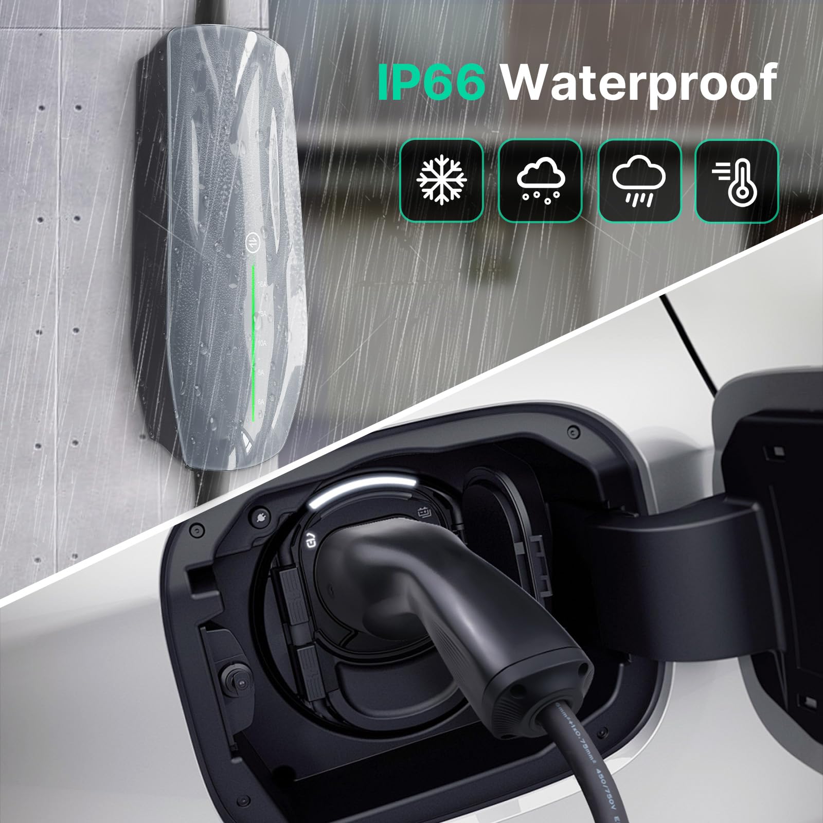 Mobile Wallbox/Ladestation 11kW mit CEE Stecker, 6m | 3-phasig | 6-16A | Typ 2 Ladekabel EV Ladegerät für Allen EVs & PHEVS, IEC 62196-2, IP66