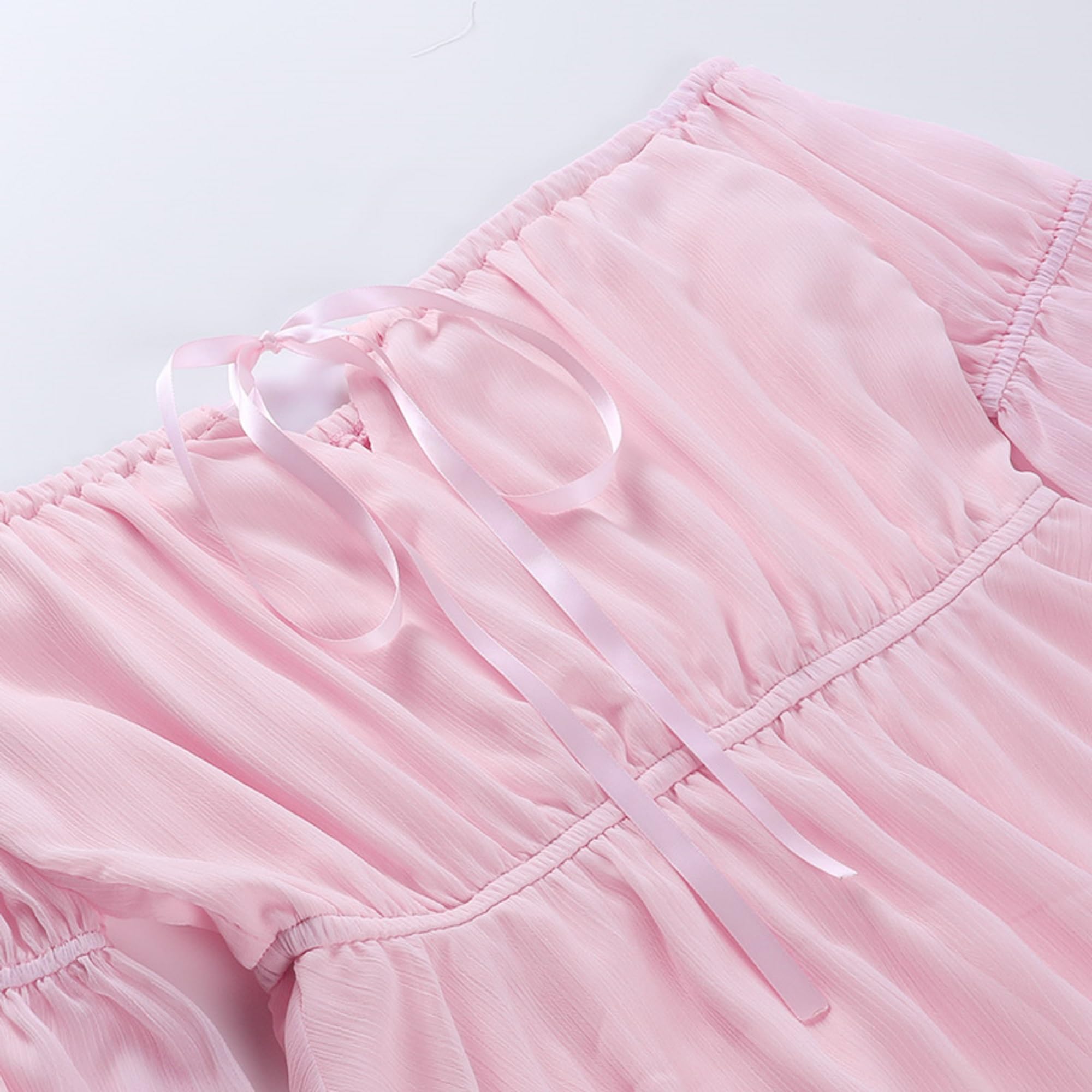 TSMNZMU Womens Two Piece Sets Corset Dress Off Shoulder Bell Sleeve Chiffon Dresses Lace-Up Mini Bustier Party Dress