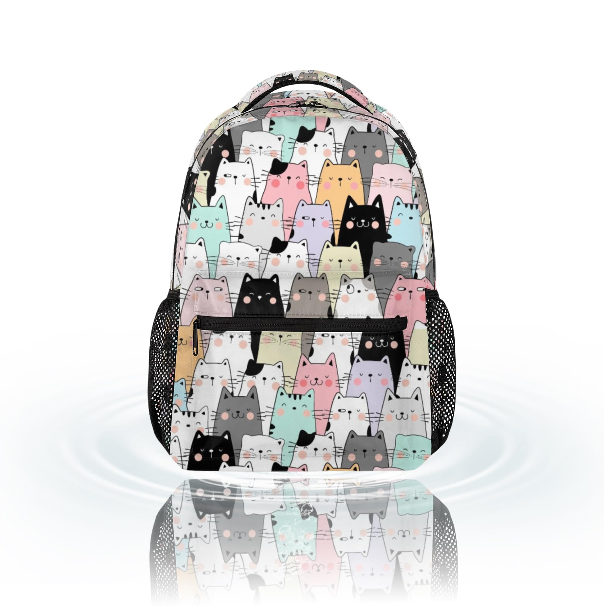 CFERSAN Kids School Backpacking Backpack for Teens Girls & Boys Cute Cats Funny Animals Middle School Aesthetic Students Bookbag 16 in Cute