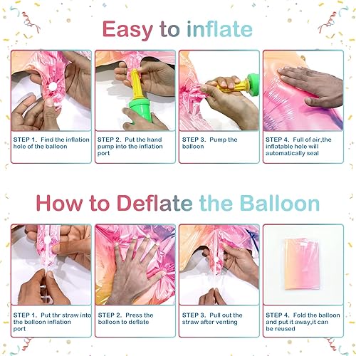 Miniatura 4 de Globos gigantes de 40 pulgadas de arcoíris número 1, globos de cumpleaños, globos de aluminio de Mylar de helio para decoraciones de fiestas de