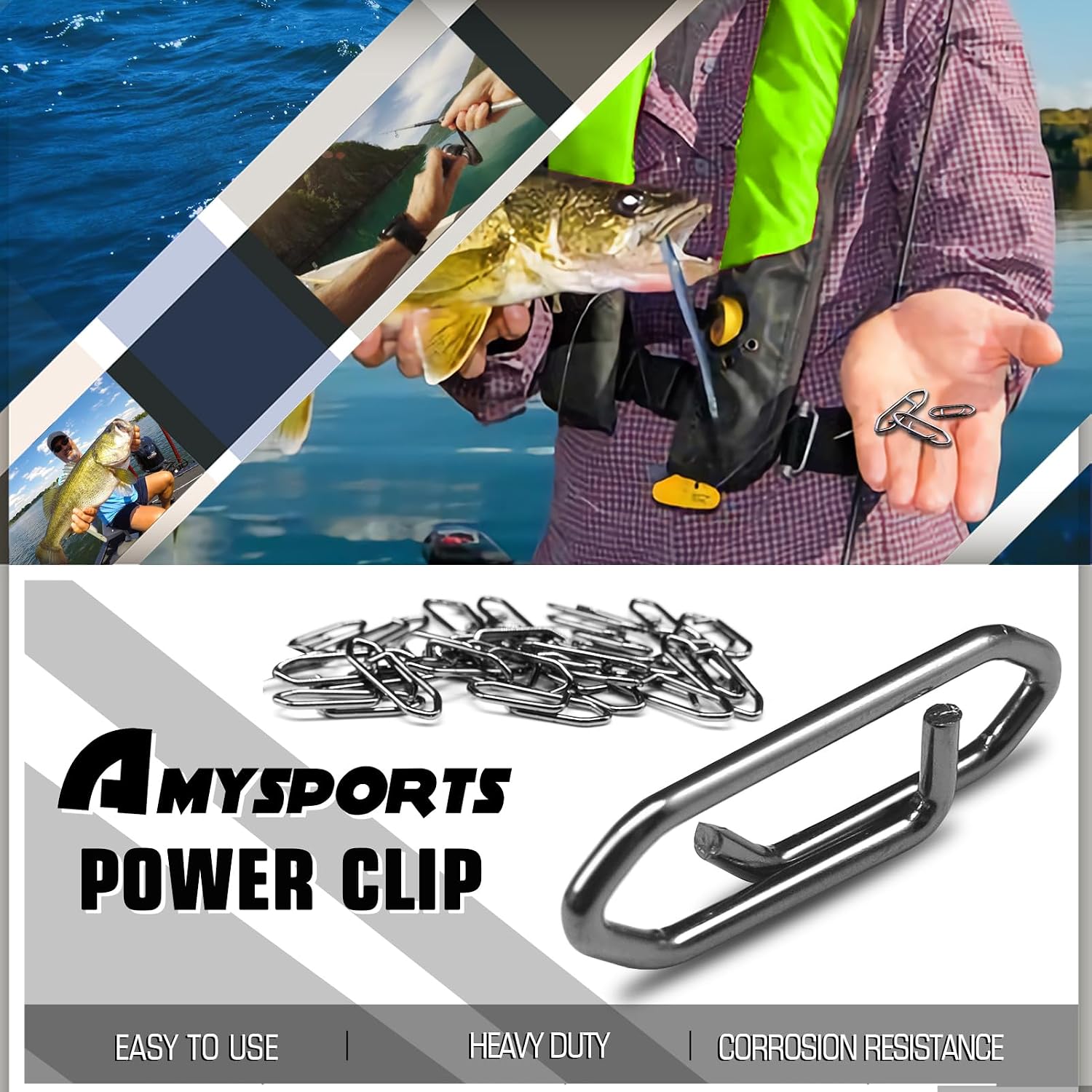 High Strength Fishing Snap Saltwater Stainless Connector Snaps Swivels Tackle Steel Power Fishing Clip Lure Quick Change Black Nickel