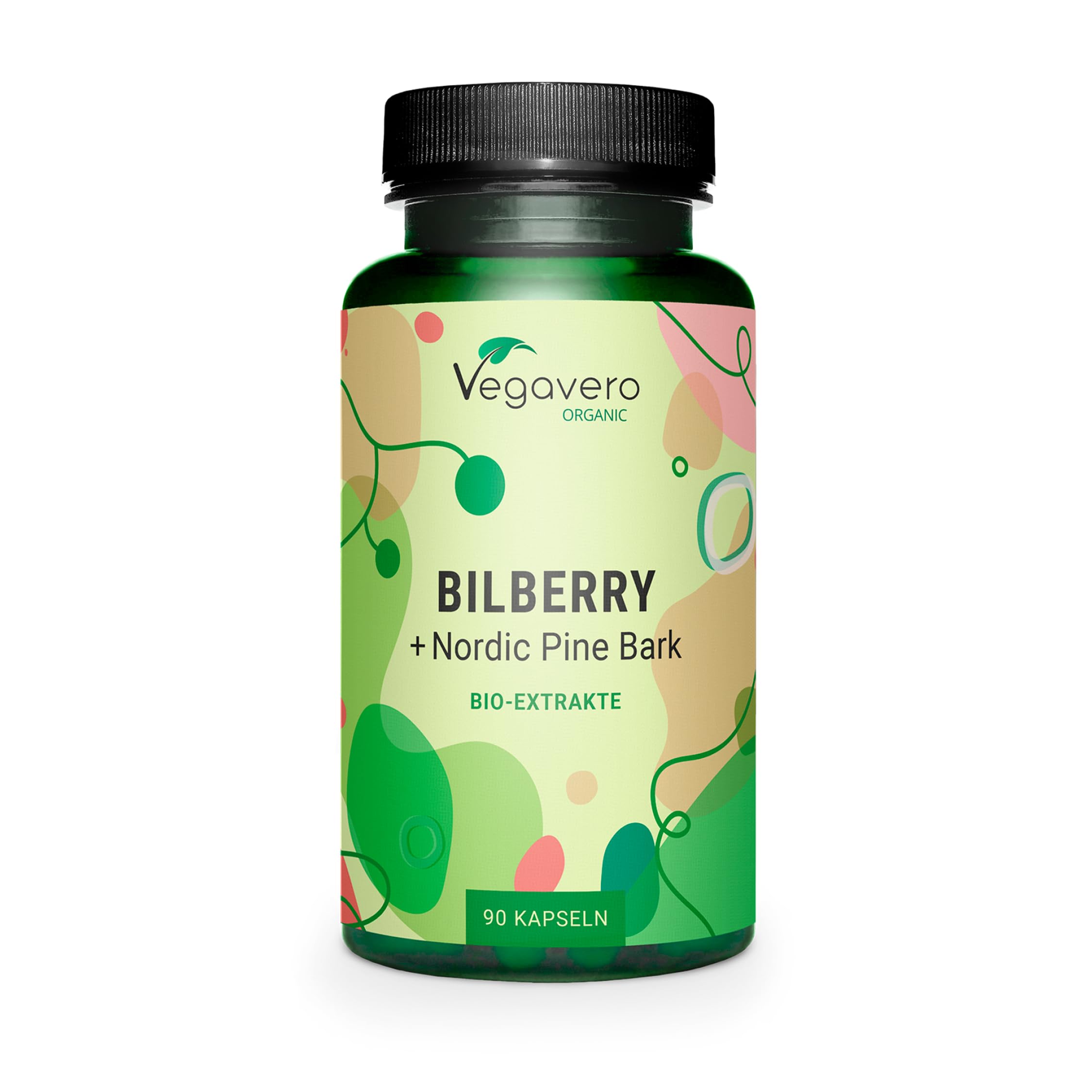 Myrtille + Écorce de Pin BIO Vegavero® | Extraits Fortement Dosés | Sans Additifs | Avec Proanthocyanidines (OPC) | Antioxydant Puissant + Yeux | 90 Gélules | VEGAN