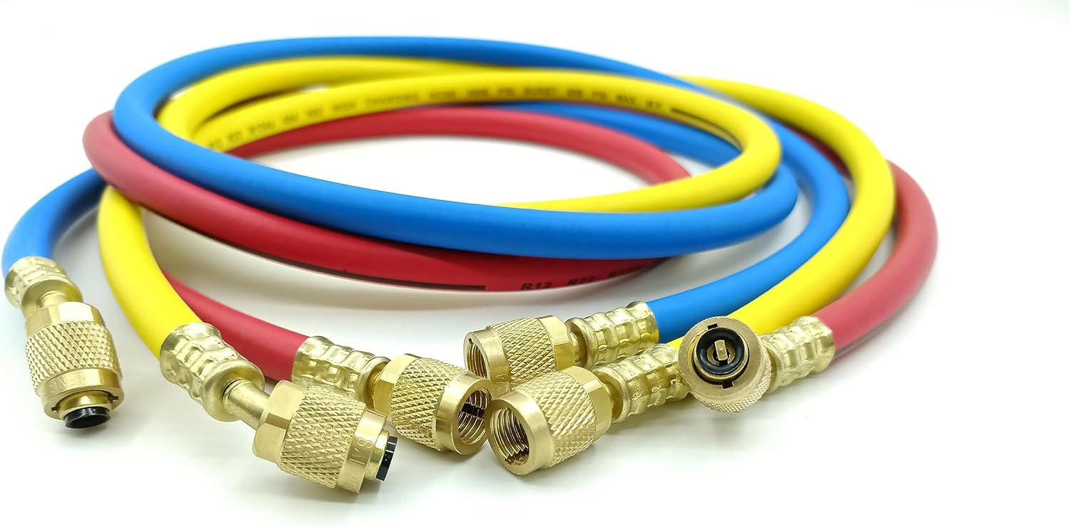 Kit de Mangueras de Carga para Manifold HVAC Refrigeración 60"