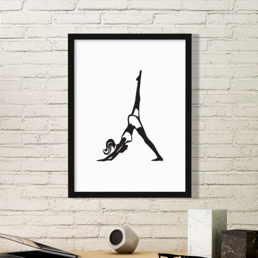 Stickers muraux yoga et petit cadre photo noir pour personnaliser un mur sans percer