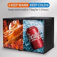 Vista 15 de Bodaon Paquete de 1 bolsas de compras reutilizables aisladas, bolsa enfriadora de picnic XL con cremallera superior para frío, bolsa aislada