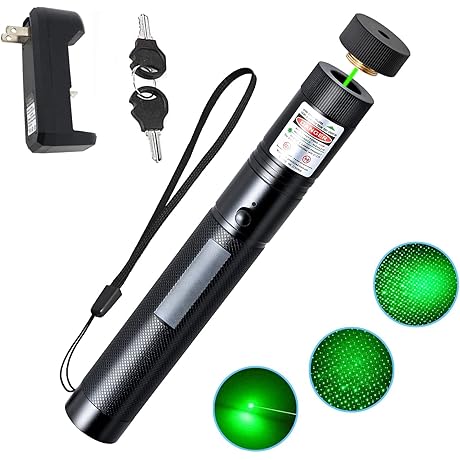 Puntero azul táctico militar GSYW de alta potencia, luz LED recargable con...