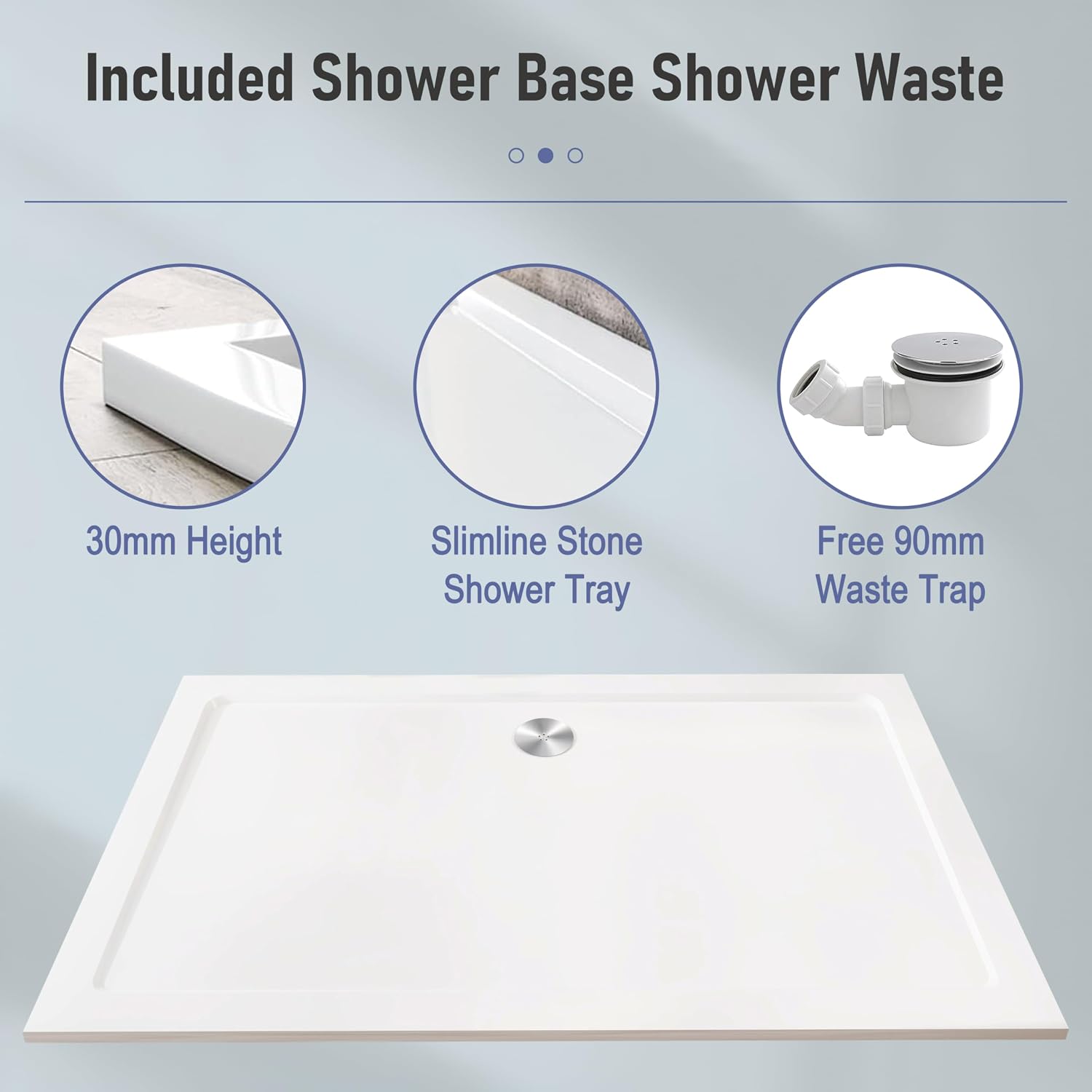 800mm Walk in Shower Enclosure, with 1200x800mm Shower Tray, 8mm Toughened Safety Glass Screen with Adjustable Bar, Easy Clean WetRoom Shower Panel for Bathroom Cubicles,Walk-in Glass Panel(Chrome)