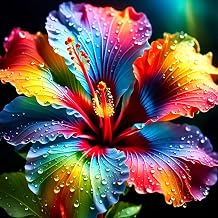 DPIDEA Diamond Painting Flowers, 5D Diamond Painting for Adults, Embroidery Diamond Painting Rhinestone Cross Stitch Painting for Home Decoration 30 x 30 cm | 5D Broderie Diamant Pierres rondes pour la décoration de la maison 30x40 cm