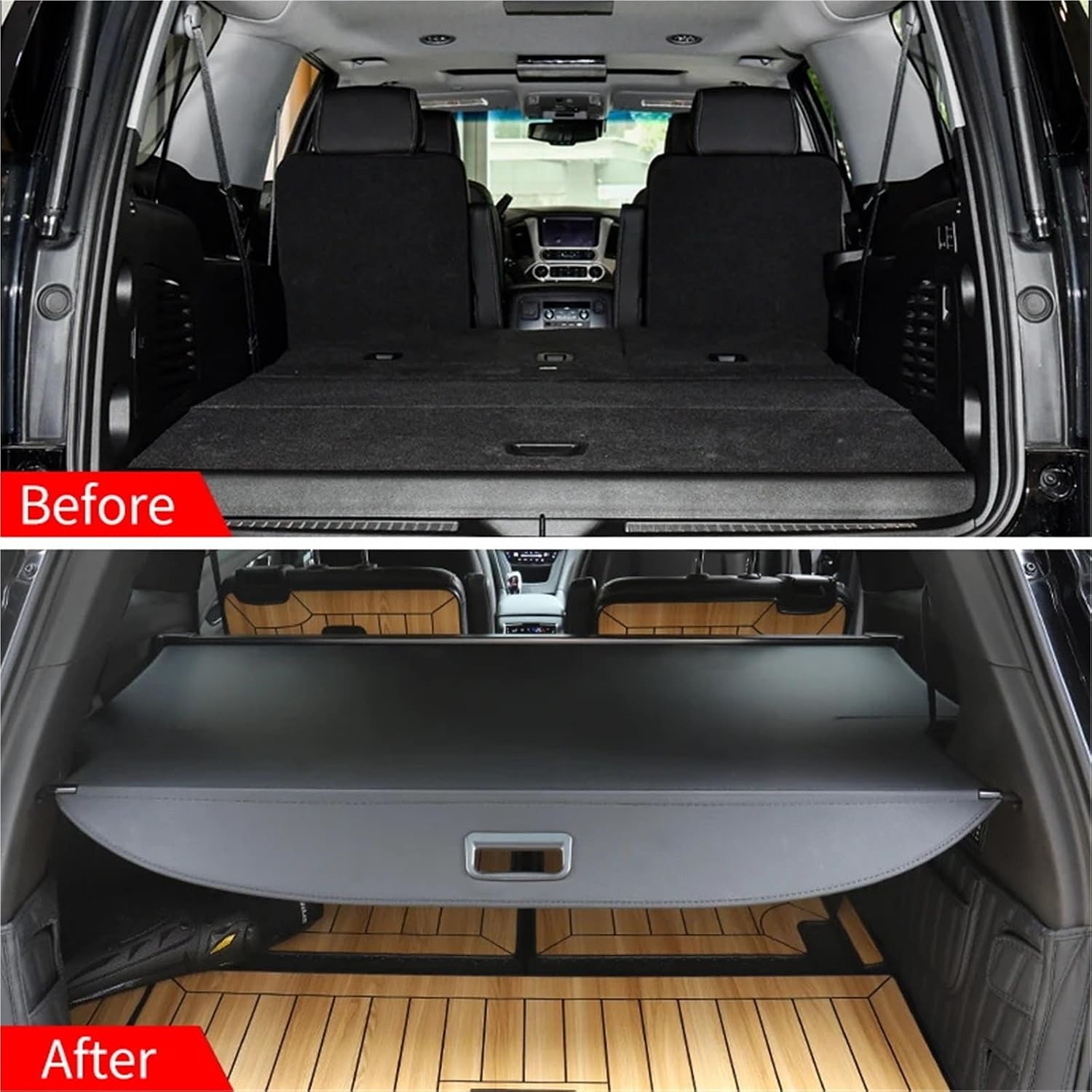 for Chevrolet Tahoe 2021-2024 Retractable Trunk Cargo Cover Anti-Peeping Rear Shielding Shade for GMC Yukon Auto Accessories
