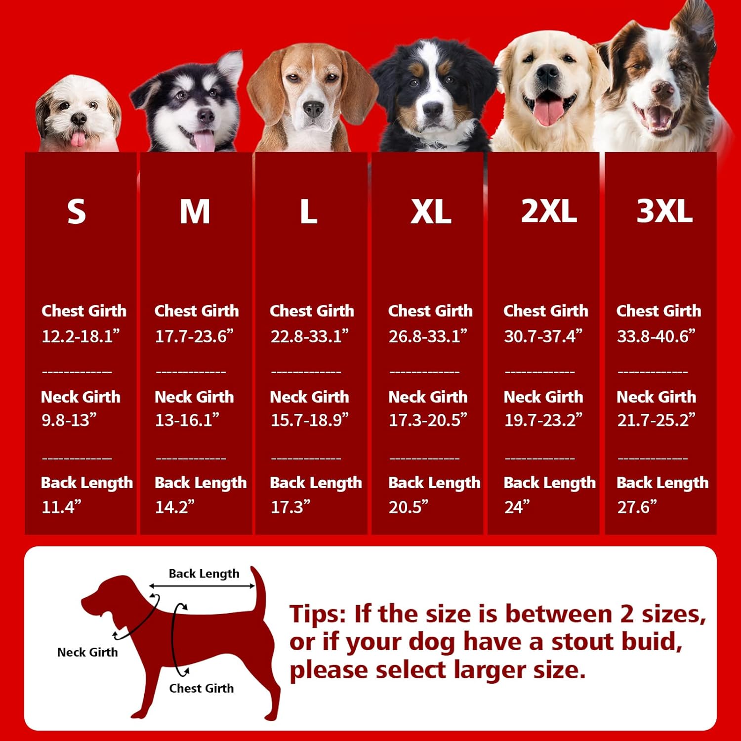 Fragralley Dog Coat Large, Waterproof Dog Jacket with Warm Fleece Lining, Adjustable Reflective Dogs Winter Coat, Turtleneck Pet Coats for Cold Weather (Red,L)