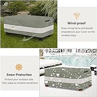 Vista 159 de Funda impermeable para mesa de centro para exteriores, rectangular para mesa auxiliar pequeña, para exteriores, rectangular, impermeable, 48 x 28 x