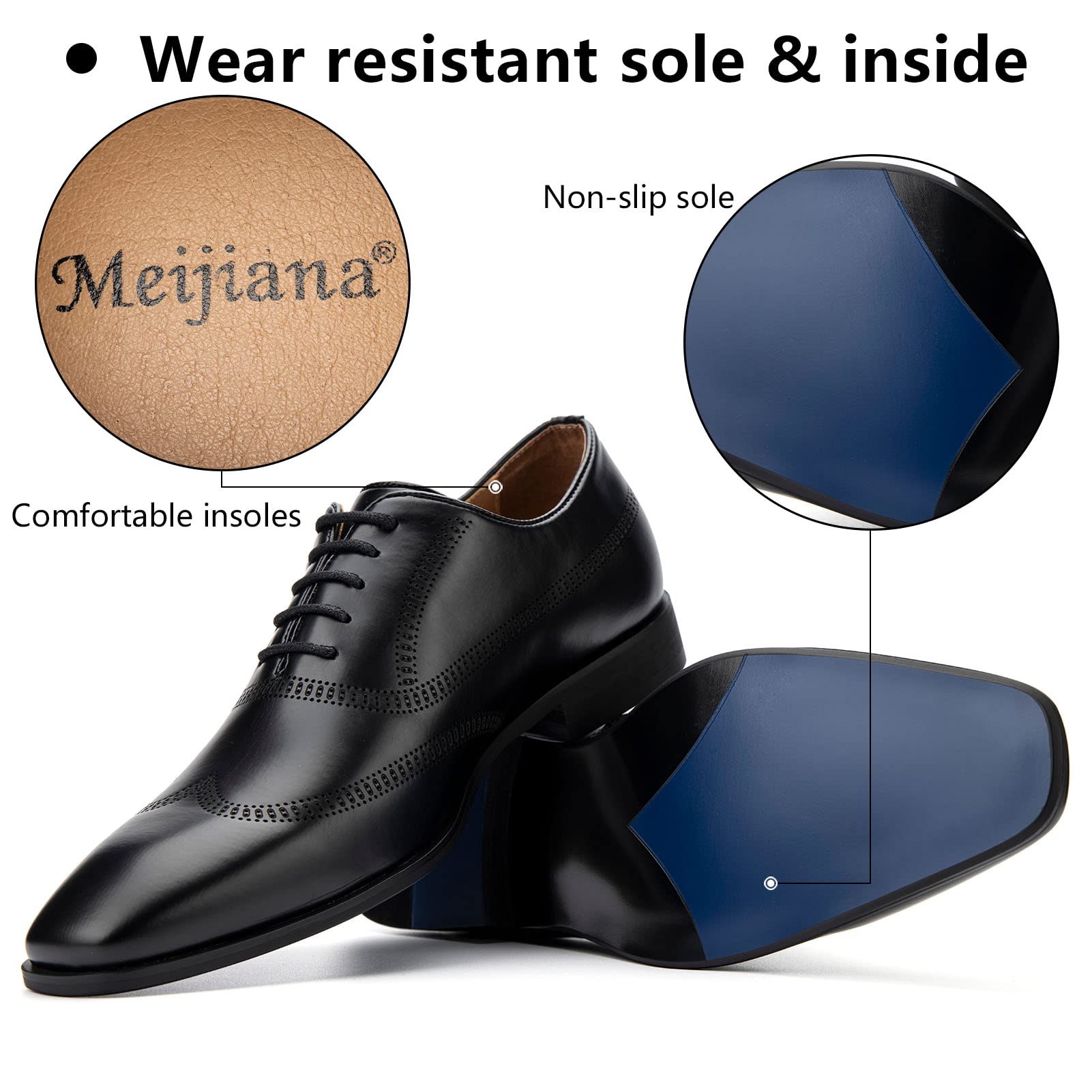 MEIJIANA Scarpe Oxford da Uomo Business Scarpe Stringate Basse Uomo Casual Oxford Vintage Elegante Scarpe