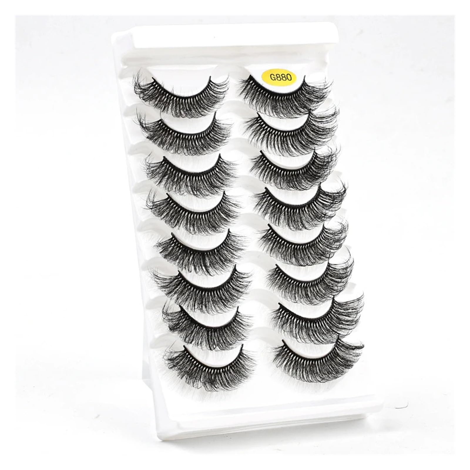 UAMOU 5/50 pudełek rosyjskie rzęsy w paski DD Curl Lashes 8 par 3D rzęsy z norek naturalne puszyste sztuczne rzęsy przedłużanie Cheerfully (Color : 8Pairs G881, Size : 5 Boxes)