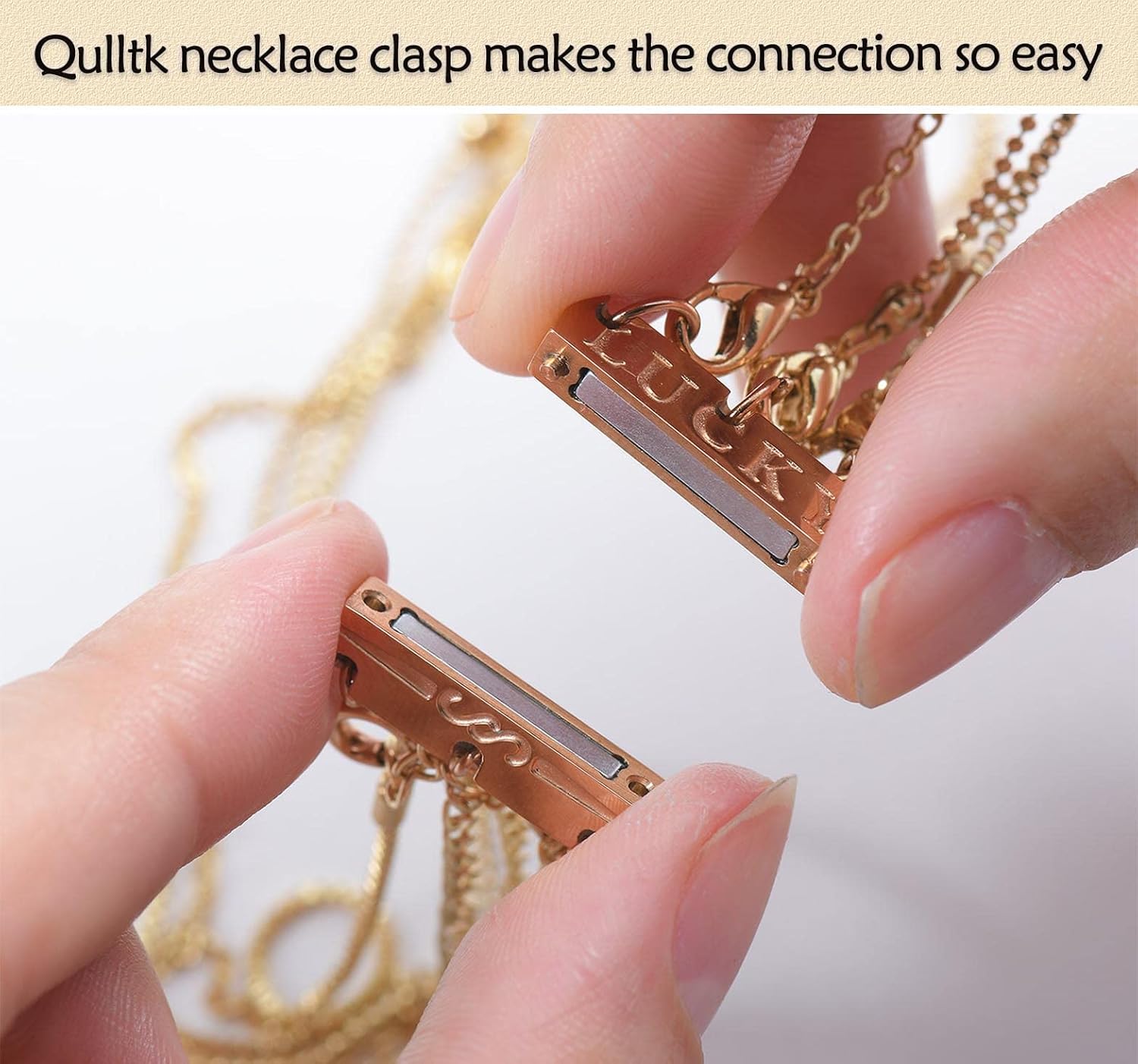 Lucky Necklace Separator for Layering Strong Magnetic Clasps, 14K Gold and Silver Multiple Necklace Clasps for Layered Look - Image 6