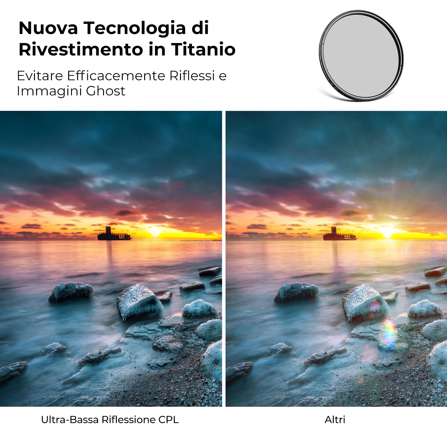 Filtro Polarizzatore Circolare 58mm MC CPL - Ultra Slim Per Fotografia - Foto 6