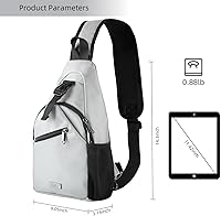 Vista 8 de AMJ Bolso bandolera para hombres y mujeres, mochila de hombro casual, mochila de pecho para senderismo y viajes