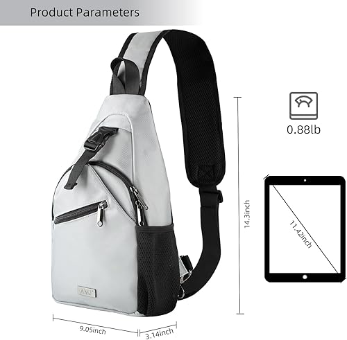 Miniatura 8 de AMJ Bolso bandolera para hombres y mujeres, mochila de hombro casual, mochila de pecho para senderismo y viajes