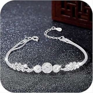 925 Sterling Silver Bracelets for Women Adjustable Love Heart Charm Chain Bracelets Fashion Jewelry Valentine's Day Gifts for Your Lover