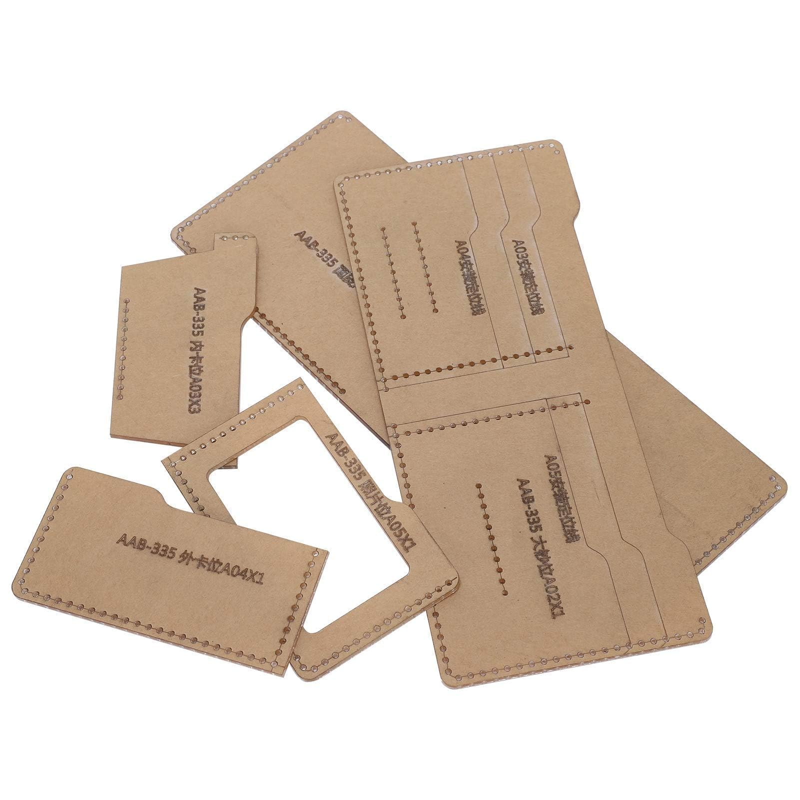 Garosa Modello di Portafoglio Corto Fai da Te Cucito Quilting Stencil per Artigianato Fai da Te Strumento Accessorio Fatto a mano5 Pezzi di Modelli in Pelle acrilica Handcraft Tools