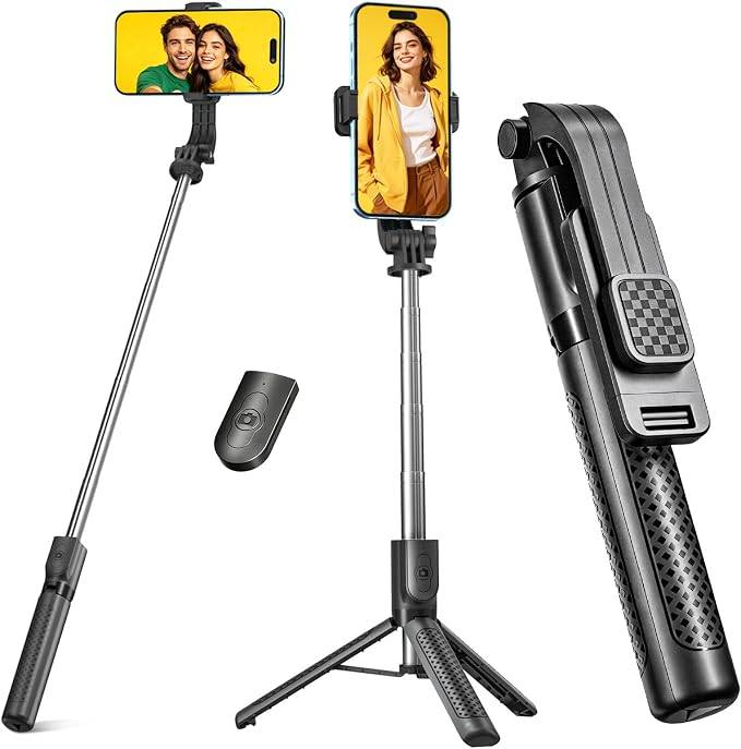 VAMAPOWO Selfie Stick with Detachable Remote and Sturdy Tripod