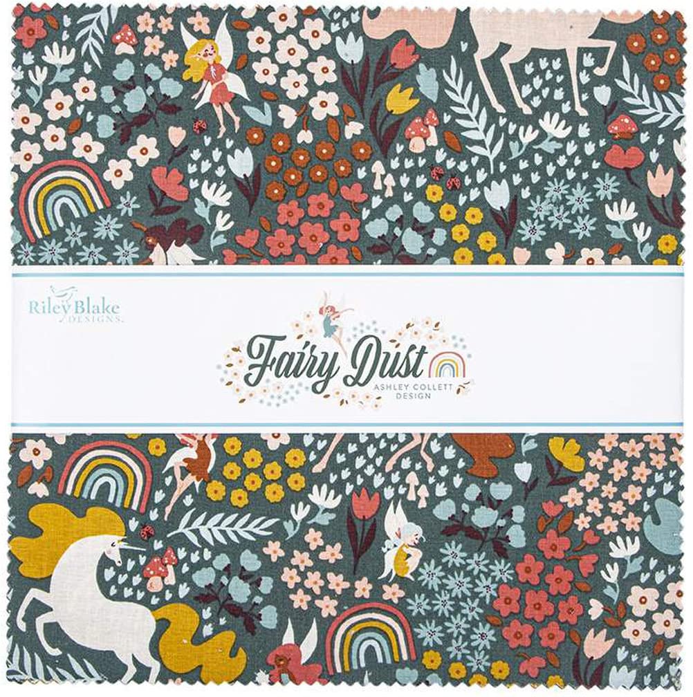 Ashley Collett Design Fairy Dust 10" Stacker 42 10-inch Squares Layer Cake Riley Blake 10-12440-42