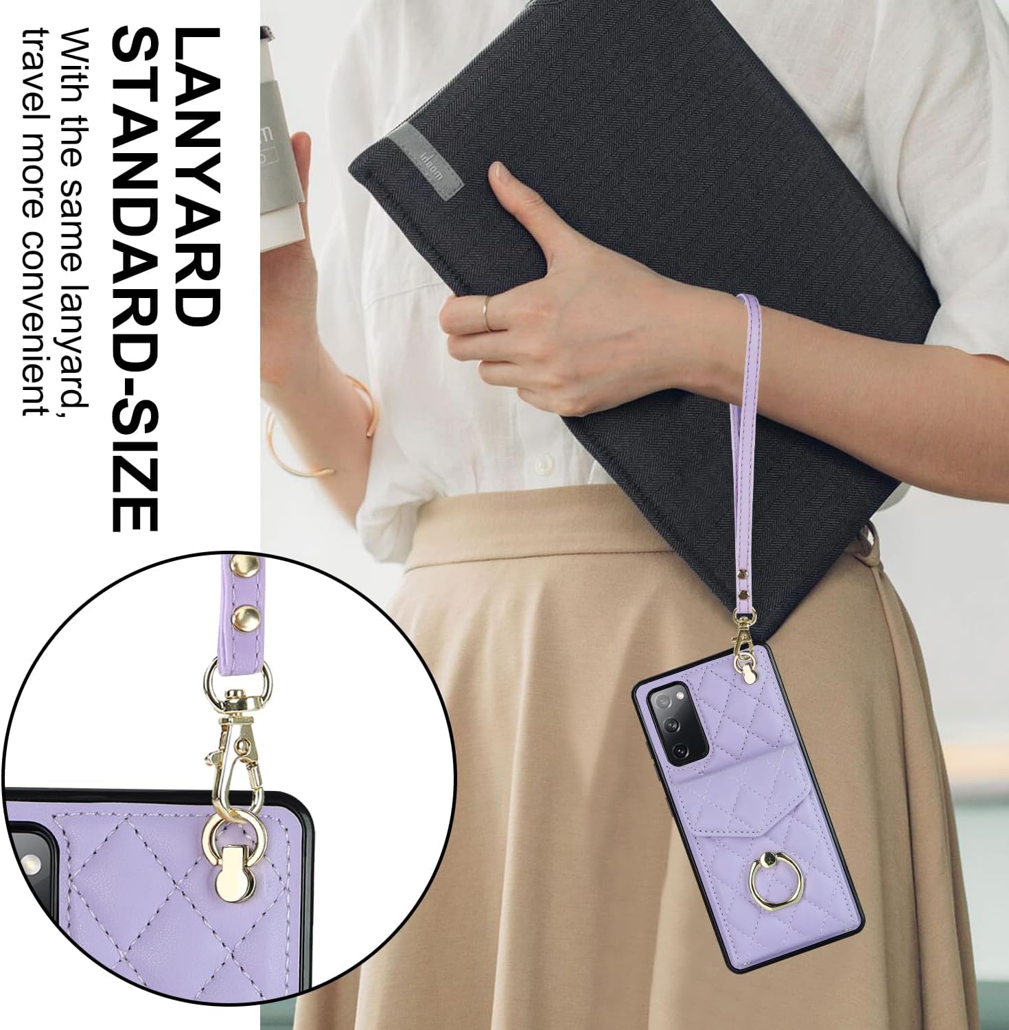 Asuwish Phone Case for Samsung Galaxy S20 FE 5G 6.5 inch Wallet Cover with Screen Protector and Ring RFID Blocking Card Holder Slot Cell S 20 EF UW S20FE5G S20FE 20S S2O Fan Edition 4G G5 Women Purple
