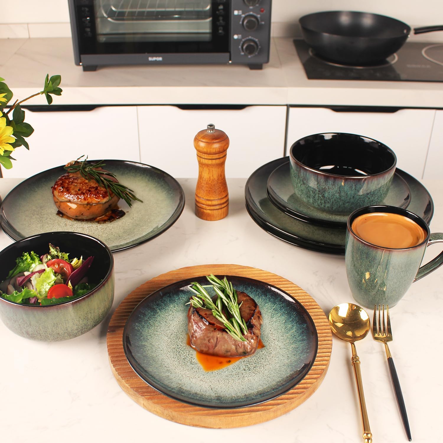 7.9 Inch Porcelain Plates Set, for Appetizer, Dinner Plates, Salad, Dessert, Snacks, Serving Plate Set of 6, Microwave and Dishwasher Safe, apply Home, Restaurant - Image 5