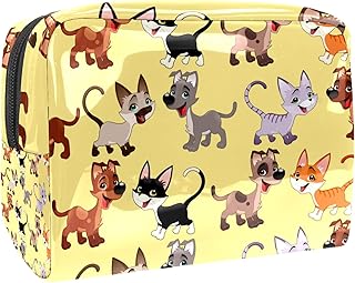 Bolsa de maquillaje portátil con cremallera, bolsa de aseo de viaje para mujeres, práctica bolsa de almacenamiento para cosméticos, color amarillo