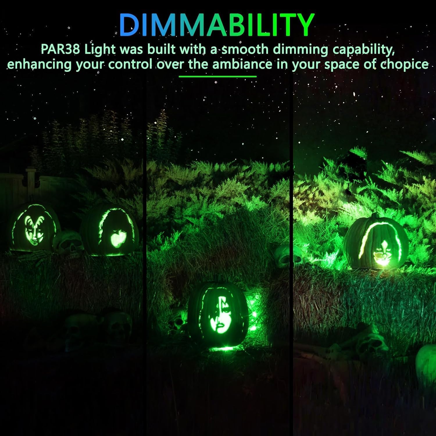 Gonhom PAR38 Flood Lights Outdoor,Dimmable LED Flood Light Bulbs,20W(Equivalent to 200W),E26 Base,Outdoor Porch,Holiday Lighting,LED Flood Light Bulb for Halloween,Christmas,2 Pack Green