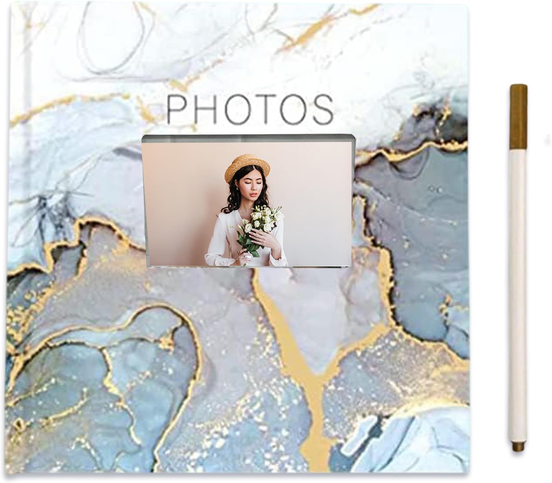 - Mold Your Memories photo album Adhesive album for photo collection 13 x 12.6 inches, Scrapbook for photos collection 4x6 5x7 8x10 photos. Self Adhesive album (20 sheets - 40 pages Marble).