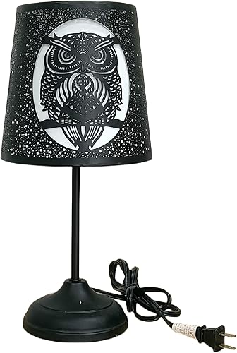 Miniatura 2 de Amyoxu Lámparas de mesa táctiles de metal Lámpara de pantalla de búho para sala de estar, decoración del hogar, proyección
