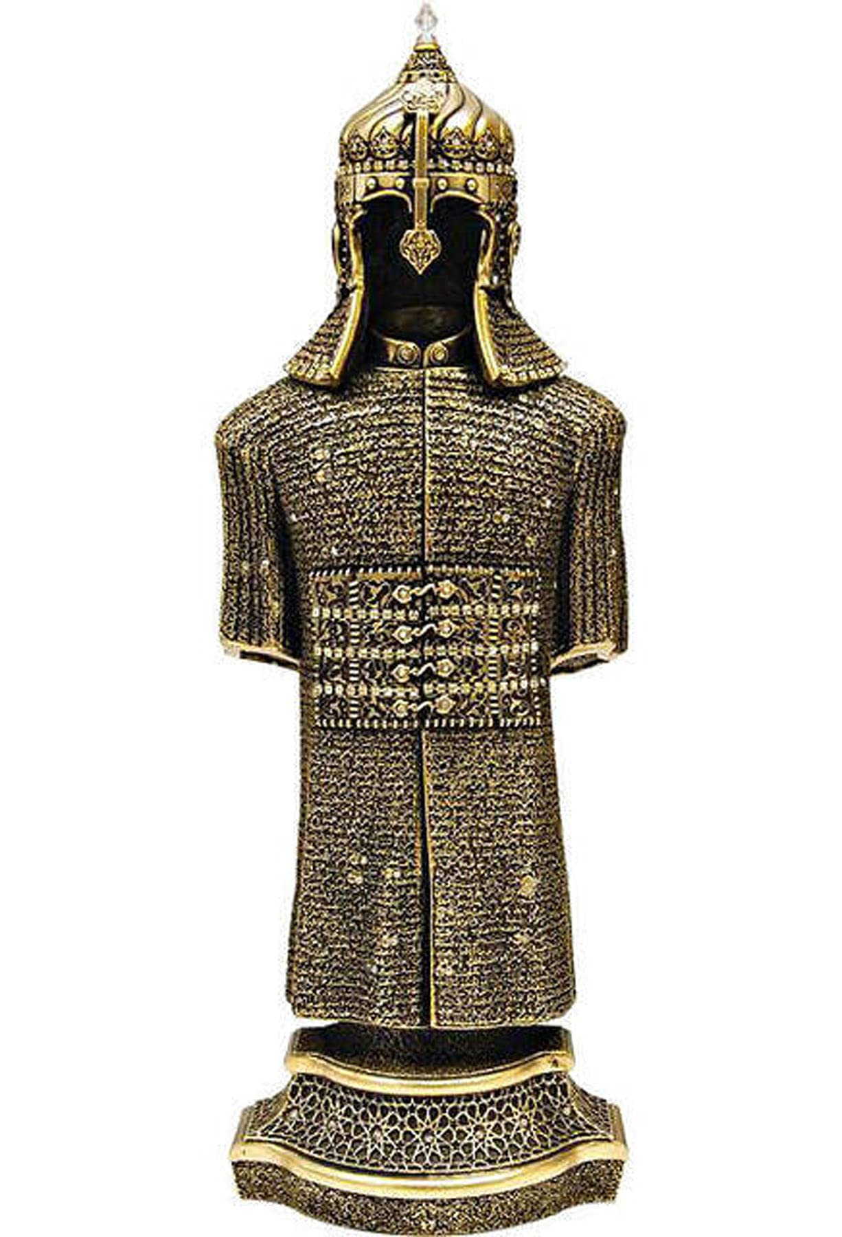 ihvan online Islamic Home Decoration, Islamic Table Decor Statue Gifts , Ottoman Suit of Armor with Jawshan al-Kabir, Ramadan Eid Gifts for Muslim, Size: Small, Color: Gold