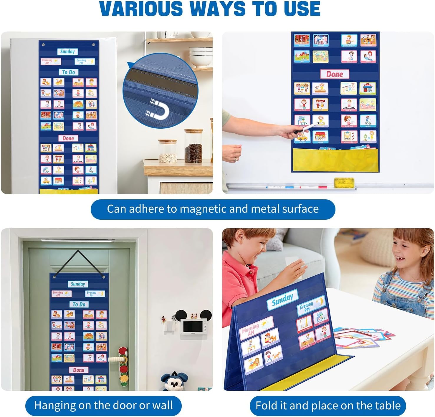 Tableau de routines pour enfants, Routine Visuelle Autisme TDAH, Tâches