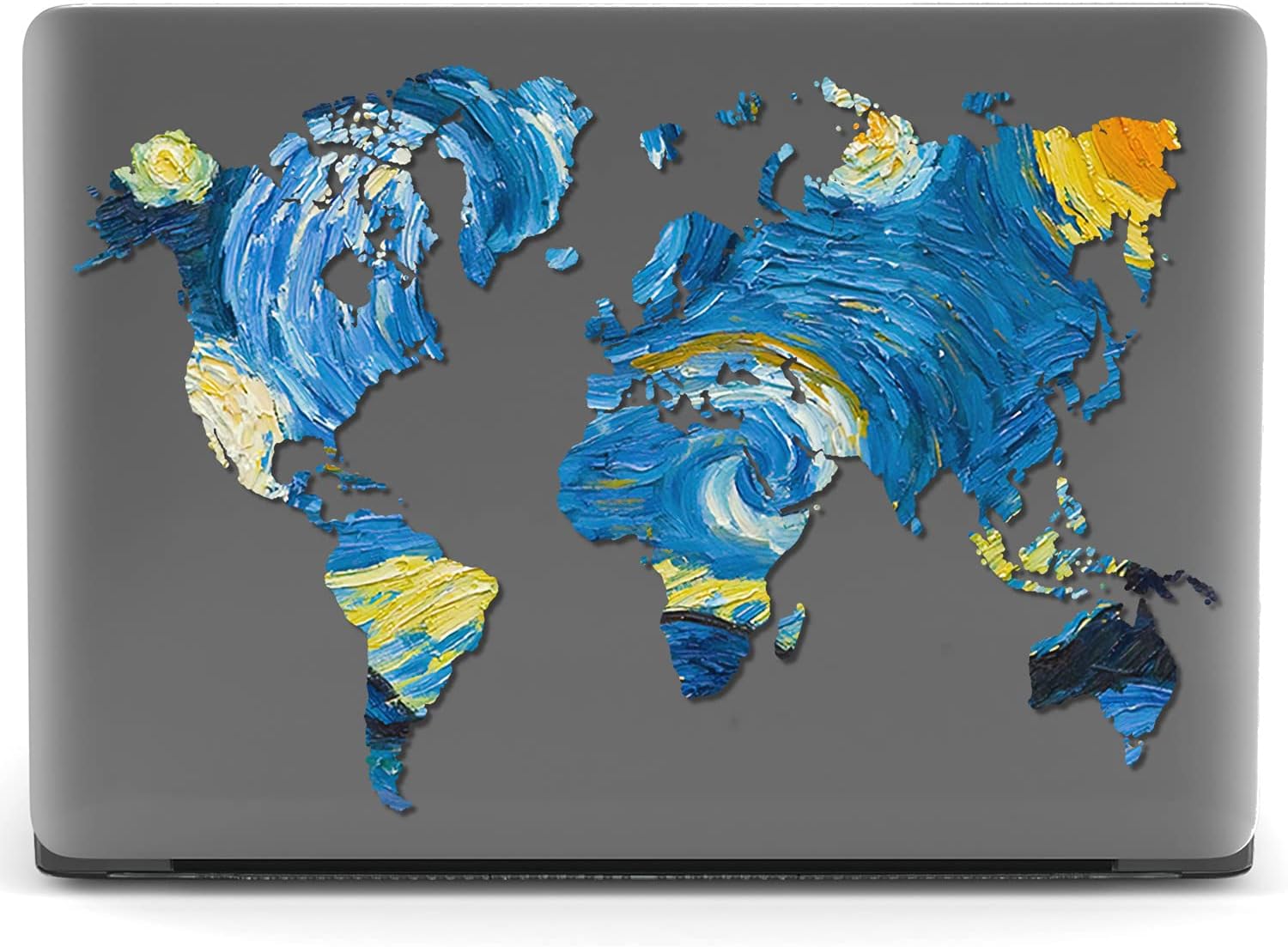 Mertak Hard Case Compatible with MacBook Pro 16 14 Air 15 13 inch M3 M2 M1 Mac 2024 2023 2022 2018 Shell Clear Girl Women Plastic Cover World Map Starry Night Protective Touch Bar Van Gogh Painting