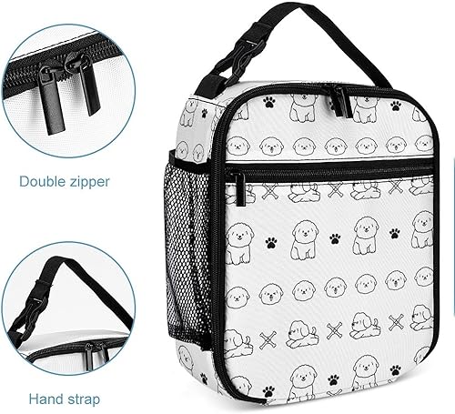 Miniatura 5 de Doodle Dog - Lonchera portátil con aislamiento térmico para cachorros, bolsa de almuerzo reutilizable para mujeres, adultos, trabajo, picnic,