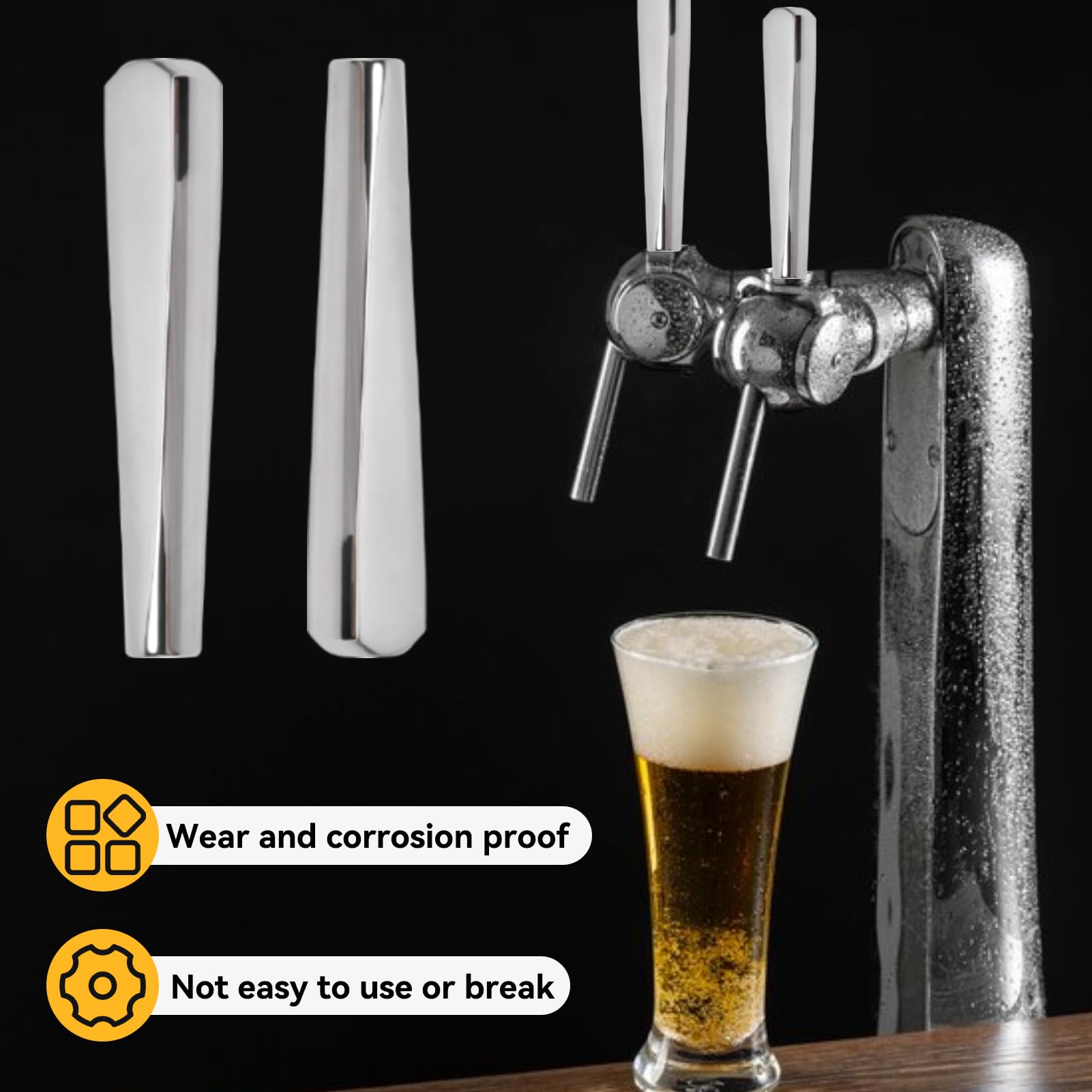 Maniglia Per Rubinetto Birra In Acciaio Inox 304 – Filettatura Standard 3/8”, Design Ergonomico, Accessorio Per Bar E Home Brewing