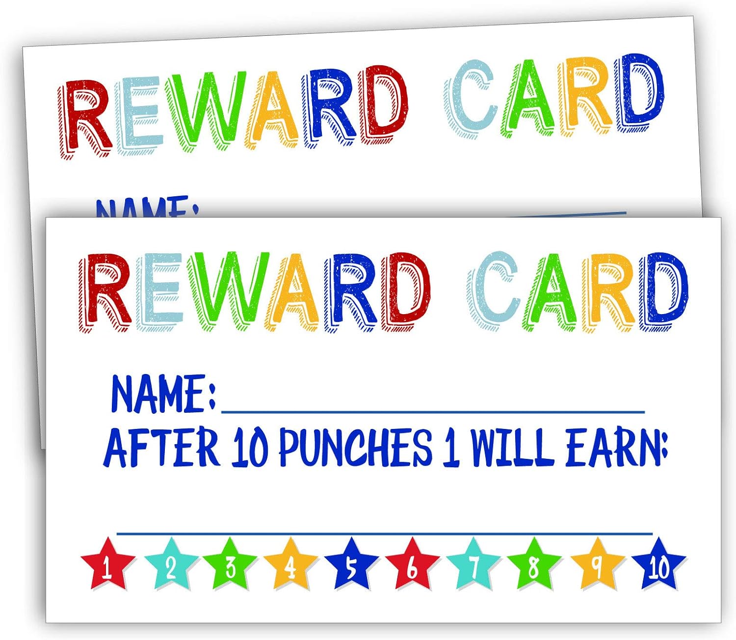 50 Rewards Punch Cards-Incentive Cards for Kids, Students, Teachers, Small Business, Classroom, Chores, Reading Incentive Awards for Teaching Reinforcement Loyalty Cards for Business Customers. : Office Products