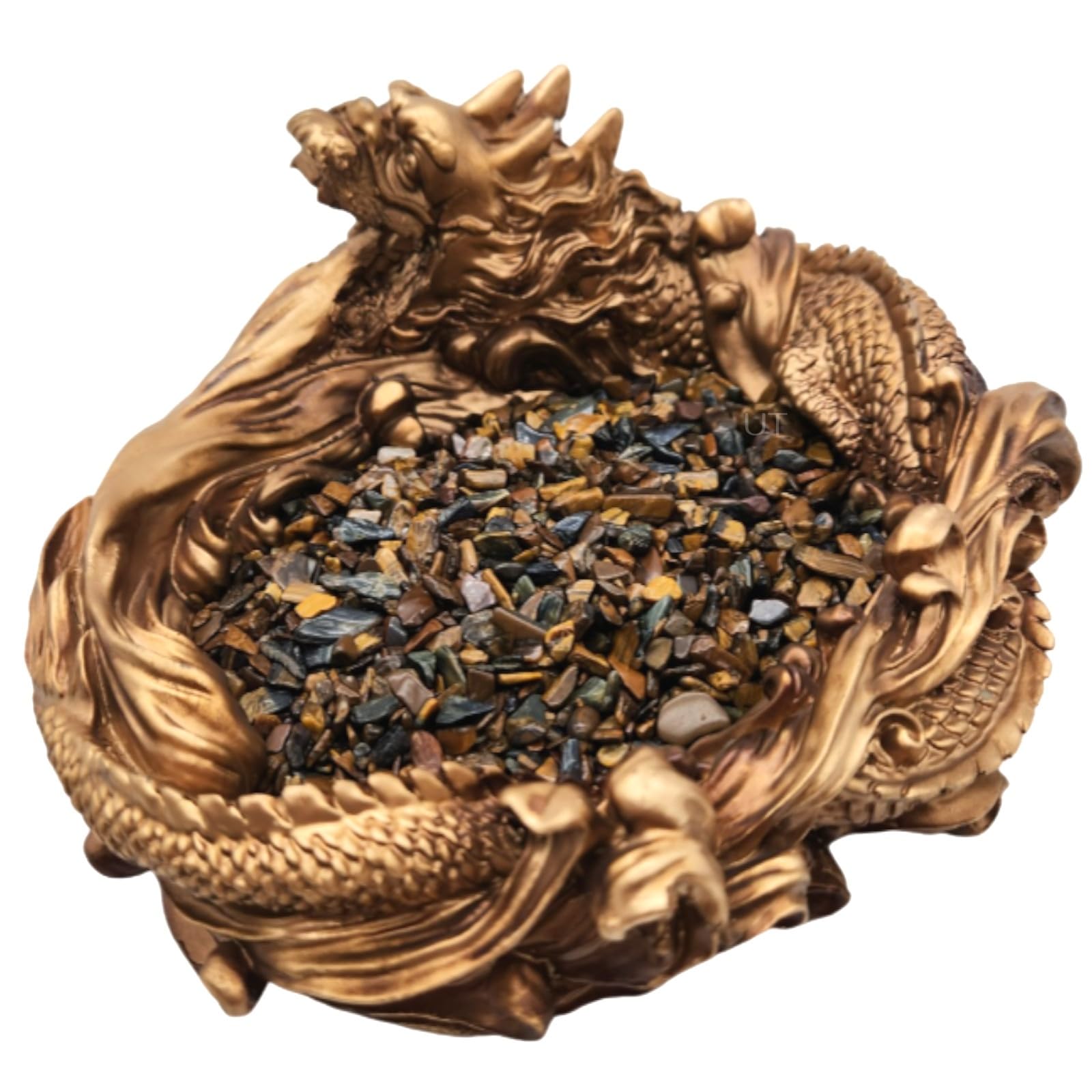 Amazon.co.jp: UTST 龍の置物 風水 さざれ石 浄化用 皿