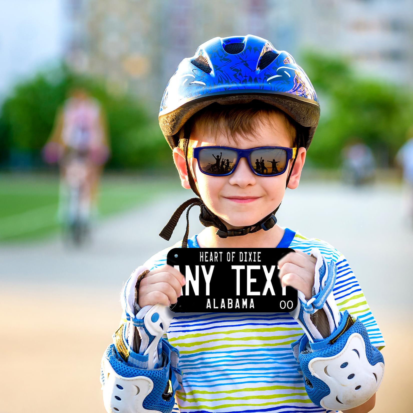 Custom Kids Bike Name Plate | Bicycle Accessories | 4x7 | 3x6 | Kids Electric Car | Bicycle | Electric Scooter | Custom State Design | Personalized Text | Novelty | Gift | Toy Name Tag