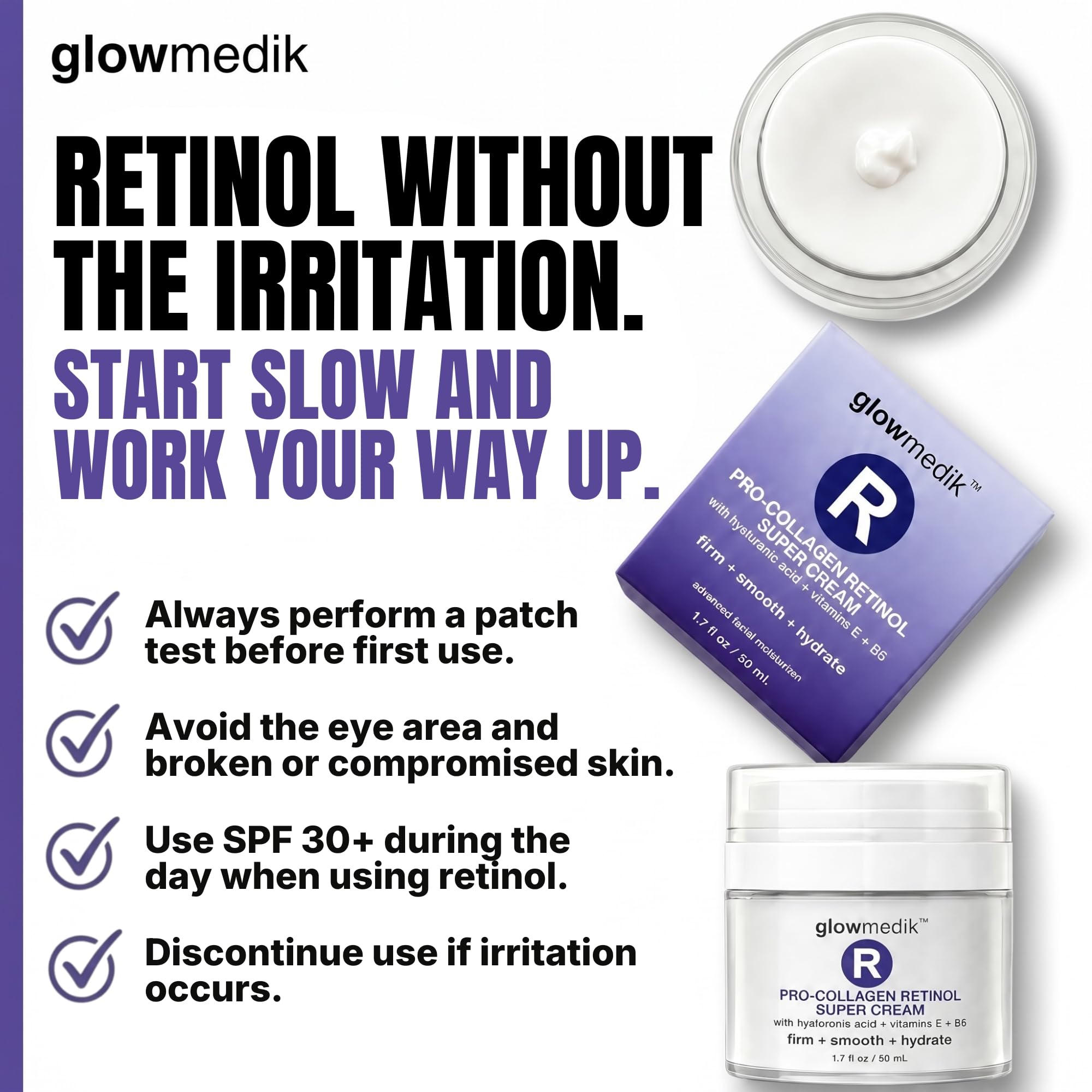 Glowmedik Pro-Collagen Retinol Face Cream with Hyaluronic Acid