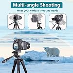 Lusweimi 72-Inch Tripod for ipad Pro iPhone, Camera Tripod for Phone with 2 in 1 Tripod Mount Holder for Cell Phone/Tablet/Webcam/Gopro, Tripod with Carry Bag and Wireless Remote for Photography/Video