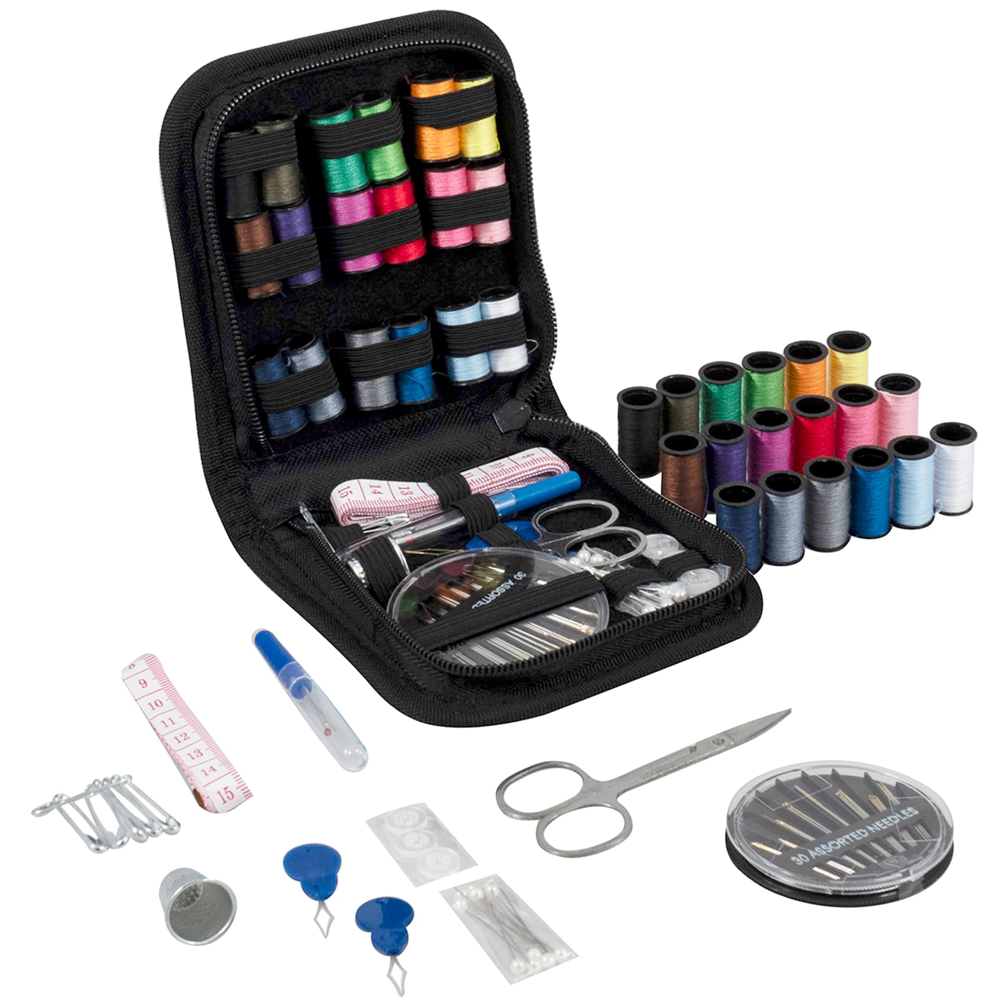Naaiset (64 rollen) schaar liniaal naald, naaigaren doos set voor quilten stikken/handnaaien/machinaal naaien Naaiset (64 rollen) schaar liniaal naald, naaigaren doos set voor quilten stikken/handnaaien/machinaal naaien