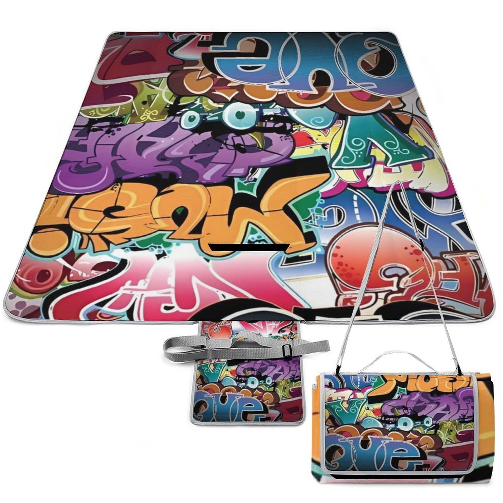 Tapis de pique-nique graffiti pour camping imperméable et pliable