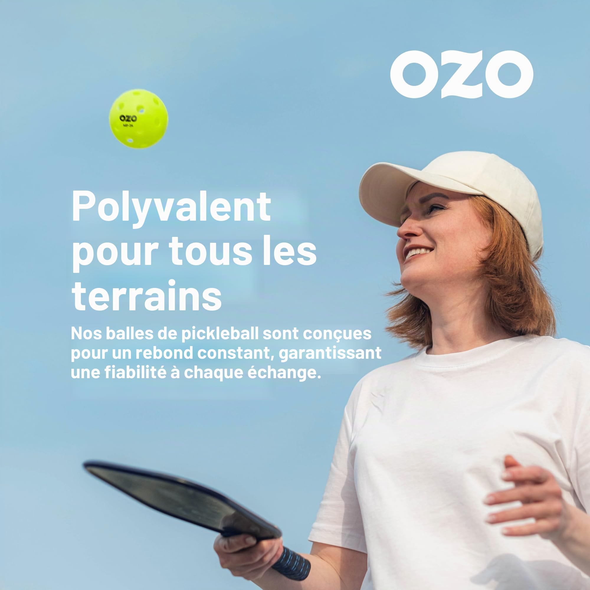 OZO Pickleball - Lot de 36 Balles d'Intérieur, 26 Trous, Moulage par Rotation, Neon Green