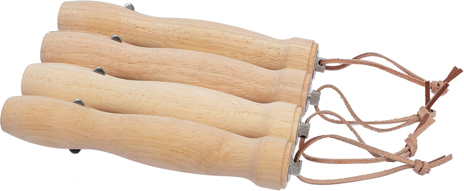 Marshmallow Roasting Sticks Wooden Handle 32 Inch Telescoping Hot Dog Forks&Smores Stainless Steel Skewers for Campfire Fire Pit Sausage BBQ, 4PCS