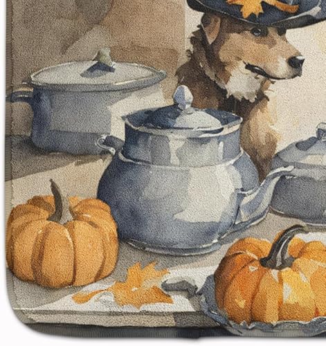 Miniatura 4 de Caroline's Treasures Yellow Lab Fall Kitchen Pumpkins Memory Foam Kitchen Mat Machine Washable Anti-Fatigue Mat Cushion Comfort Bath Mat or Kitchen