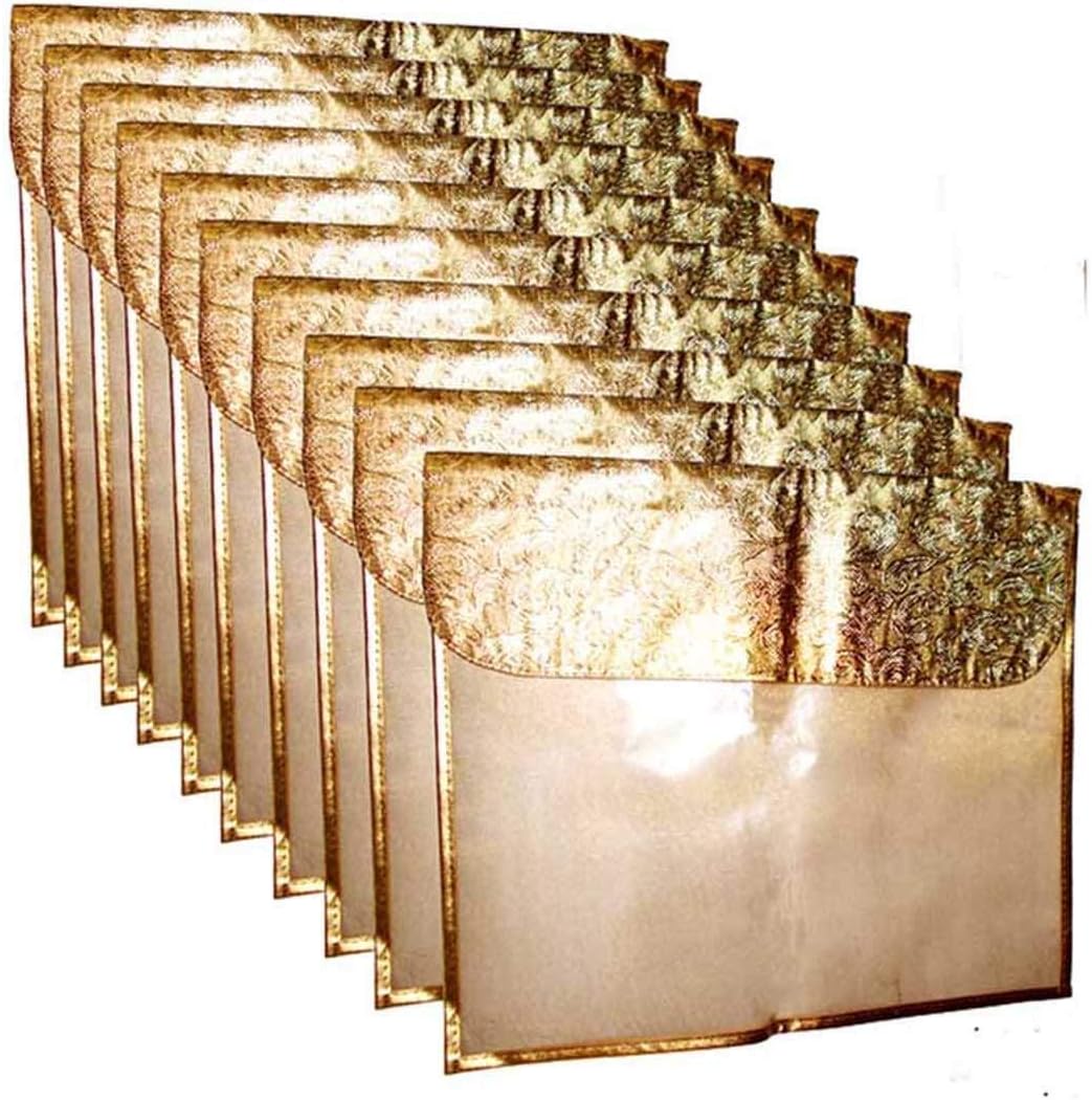 Premium Golden Saree Cover (With Flap) for 1 saree - Pack of 10
