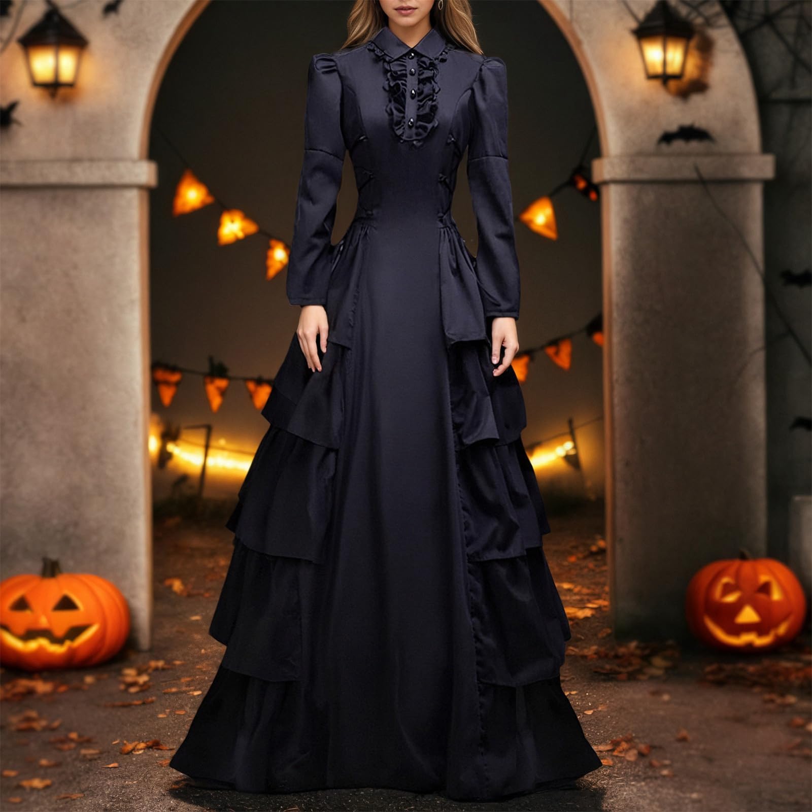 Disfraces de Halloween, vestido gótico, vestido de guerra medieval