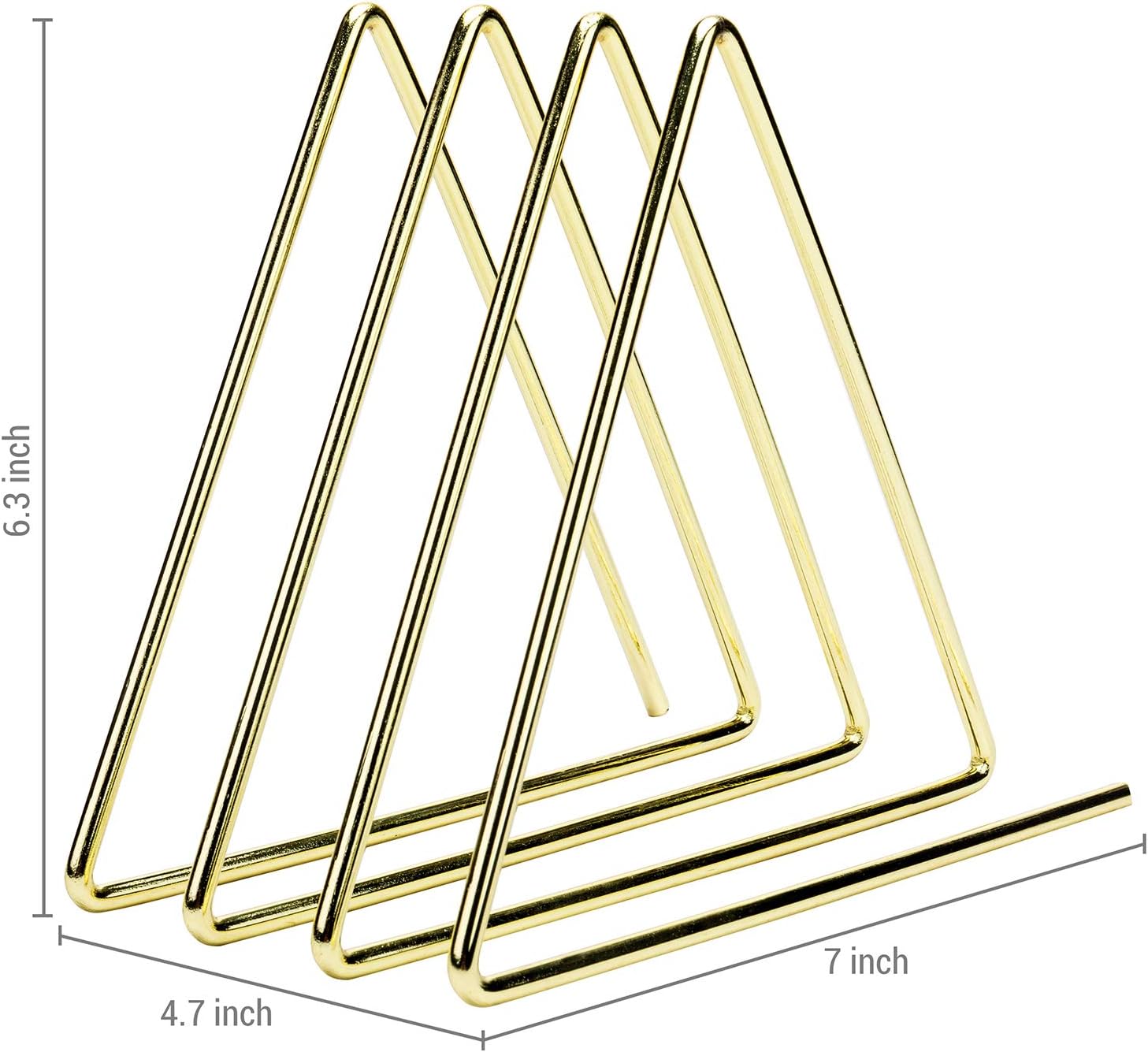 MyGift 3-Slot Desktop Triangular Gold-Tone Wire Metal Magazine, Book & File Sorter with 3-Slots : Home & Kitchen